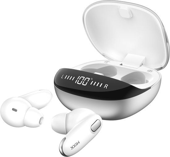 Mixx StreamBuds Mini Charge 2 - Draadloze Oordopjes - Qi Opladen - Display - Wit