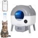 Garvee Zelfreinigende kattenbakvulling, 66 l, verbeterde automatische kattenbak met app, veiligheidssensoren, knelt niet, 6 verstelbare omgevingslampen, intelligent toilet voor katten