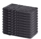 Lavea® Set van 10 washandjes 15x21 cm van 100% katoen badstof – Zacht & absorberend – Ideaal voor thuis, hotel, spa en baby – Antraciet