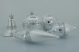 Set van 5 ornamenten, mondgeblazen en handbeschilderd voor kerstboom
