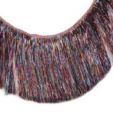 MIPPER 10 Yards 10 Inch Breed Metallic Franje Trim DIY Latijnse Dans Jurk Kleding Accessoires Xmas Party Decor Glanzende Kwastje Kant (Veelkleurig)