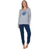 Pastunette Nordic Bloom Pyjama Bio-Katoen Blauw/Wit Gestreept Maat 36