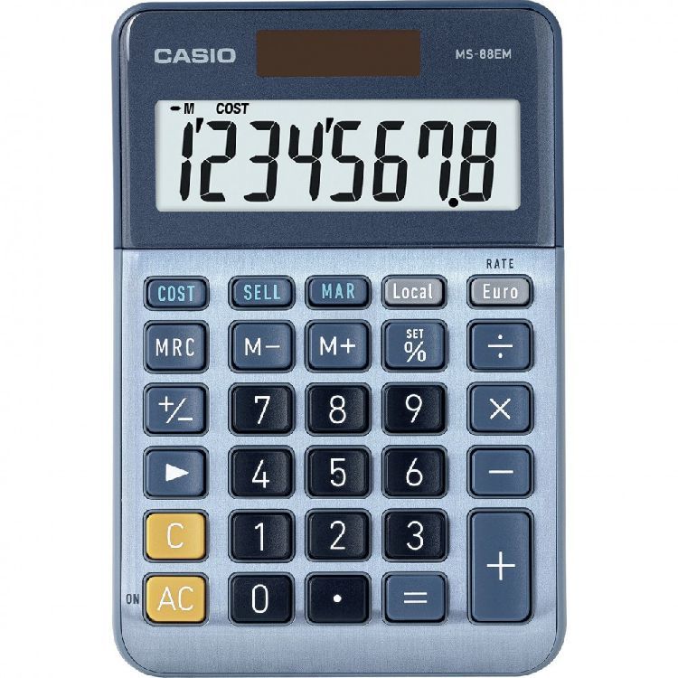 Casio MS-88EM Desktop Calculator - Blue