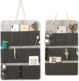 Unyqoos® Organisateur mural Sac suspendu 2 pièces Organisateur suspendu Rangement suspendu à la porte Sac de rangement en feutre pour camping Organisateur de salle de bain mural et de porte - Gris