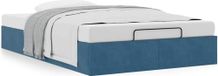 Maison Exclusive - Cadre de lit ottoman sans matelas bleu foncé 120x190 cm velours