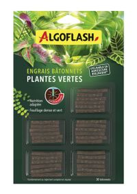 ALGOFLASH Engrais Bâtonnets, Plantes Vertes UAB, 30 bâtonnets