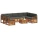 vidaXL - Buiten - bank - set - 10 - st - Natuurlijk - en - Antraciet