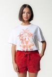 Colourful Rebel Uni Logo Acid Wash Short Femme - Rouge - Taille S