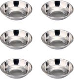 Unyqoos® Set de 6 coupelles en acier inoxydable, diamètre 8 cm, hauteur 1,6 cm, coupelles empilables pour sauces et trempettes, adaptées aux snacks, sushis, condiments et desserts