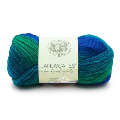 Lion Brand Yarn Landschappen Garen, Acryl, Blue Lagoon, 17,78 x 7,62 x 7,62 cm