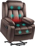 HOMCOM Relaxfauteuil met Sta-op functie en Vibratiemassage - Bruin