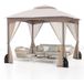 Coast Pavillon de jardin - double toit - moustiquaire et sacs de sable - kaki 3 x 3 m