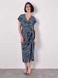 Apricot Midi-jurk met batikbladerenprint