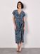 Apricot Midi-jurk met batikbladerenprint