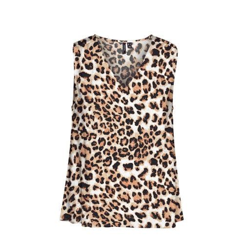 VERO MODA VMEASY Top - Crème/Bruin - Dierenprint