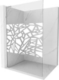 Mexen Kioto L paroi de douche Walk-in 80 x 200 cm, motif blanc, chrome
