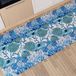 PETTI Artigiani Italiani - Keukentapijt, loper voor de keuken, antislip en wasbaar, 52 x 340 cm, koraaldesign, blauw, 100% Made in Italy
