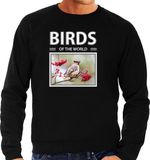 Bellatio Decorations Birds of the World Dieren foto sweater Pestvogel - zwart - heren - cadeau trui Pestvogels liefhebber XL