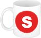 Bellatio Decorations Shoppartners Bv Koffie mok met de letter S - beker - rood - 300 ml