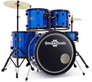 Gear4music BDK-1 Fullsize Beginnersdrumstel, Blauw