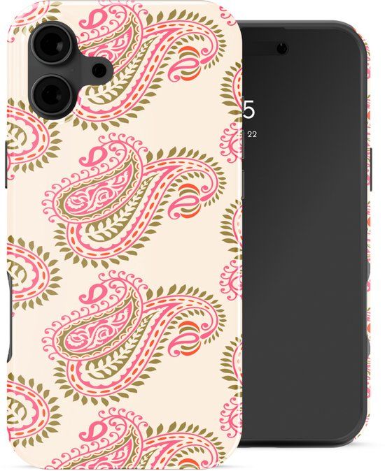 Selencia Hoesje - Geschikt voor Apple iPhone 16 - Backcover geschikt voor MagSafe - Paisley Blush