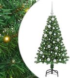 vidaXL Kunstkerstboom Groen 120 cm PVC en Staal en Kunststof