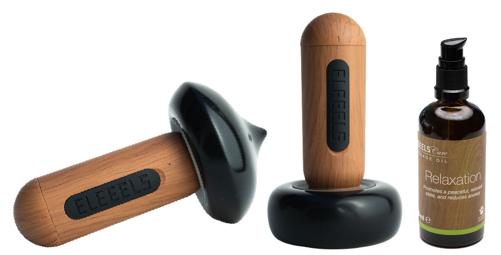 ELEEELS S2 Massage Stimulator - Shiatsu & Tapping Massage - Black/Brown