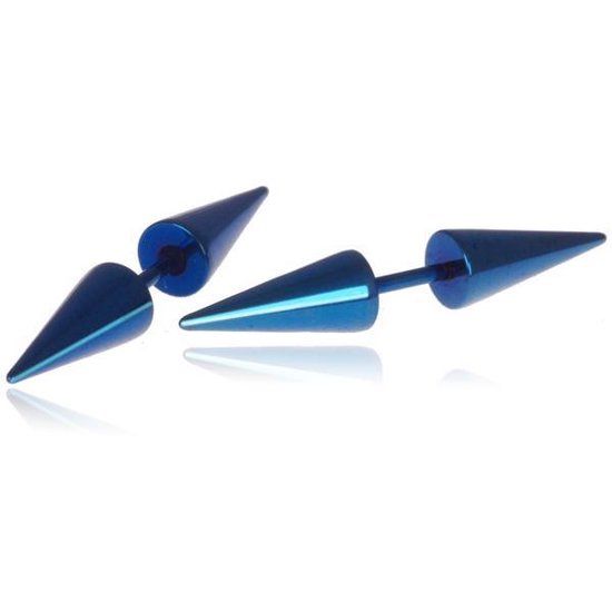 Mendes Titanium Stud oorbellen Spikes Blauw
