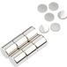 vasalat Set van 12 ronde neodymium magneten vernikkeld met zelfklevende metalen schijf Ø 8 mm