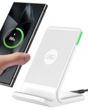 INIU Draadloze oplader voor inductie, [wit, 15 W] draadloos snel opladen voor iPhone 17 16 15 14 13 12 11 Pro Max, Samsung Galaxy Google enz