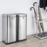 helit Afvalscheider 'the twin bin', 2 x 30 liter, roestvrij staal