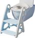 Merkloos Toiletbril voor kinderen met trap, toilettrainer met PU-voering en antislip strepen, stabiel breed pedaal, in hoogte verstelbaar, inklapbaar, afneembaar, voor kinderen vanaf 1 - 8 jaar, Blauw