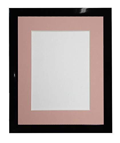 FRAMES BY POST FRAMES DOOR POST 0.75 Inch Zwart Foto Frame Met Roze Bevestiging 16 x 12 Beeldgrootte 12 x 8 Inch Kunststof Glas