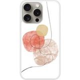 One line Rood Siliconen hoesje compatibel met iPhone 15 Pro