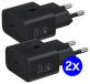 Samsung Adaptateur USB-C 25W original, efficacité énergétique, pack duo, noir