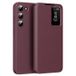 Samsung Étui à rabat Smart Clear View avec fente pour carte pour Galaxy S23+ - Vin Rouge