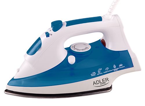 Adler AD 5022 Dry & Steam Iron - Ceramic Soleplate - 2200W - Blue/White