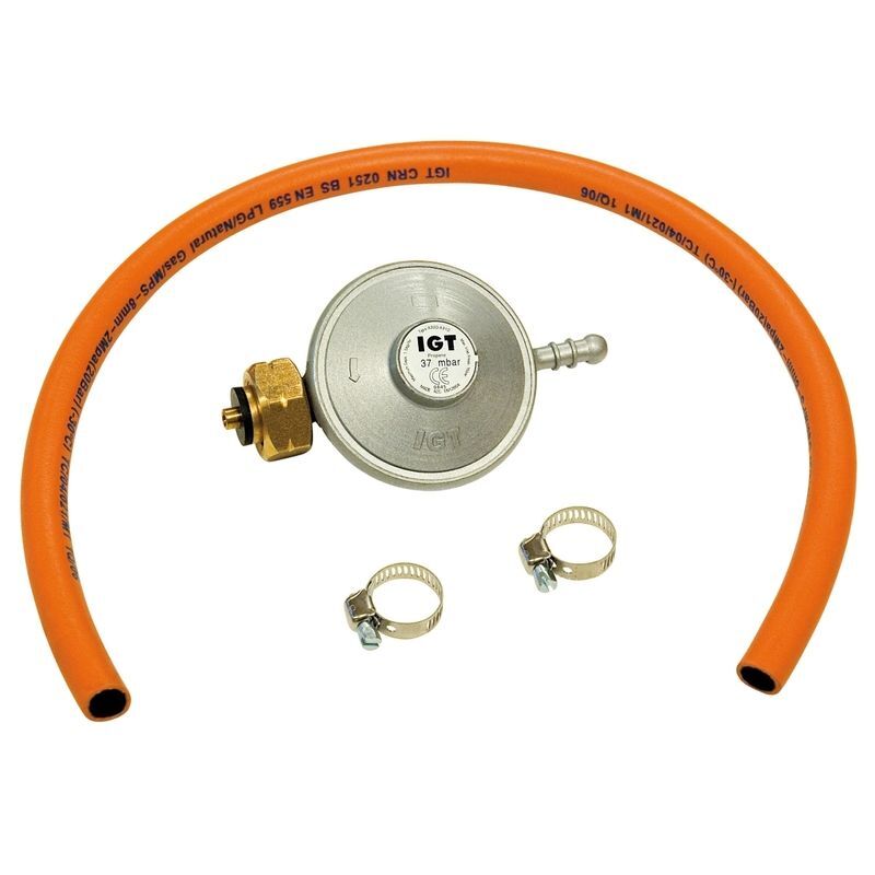 Barbecook Gasregulator + Slang 37 Mbar - Oranje