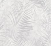 A.S. Création Botanisch Palmblad Behang Grijs/Creme Vlies 53cm x 10.05m