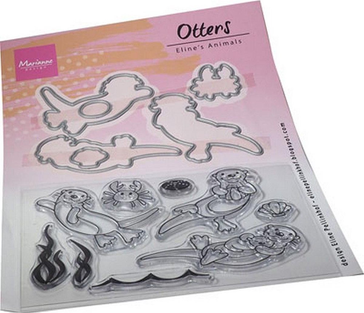 Marianne Design Marianne D Clear Stamps& Die set Eline's Animals - Otters EC0191 150x210mm (07-21)