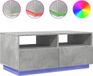 vidaXL Table basse avec éclairage LED 90x49x40 cm gris béton