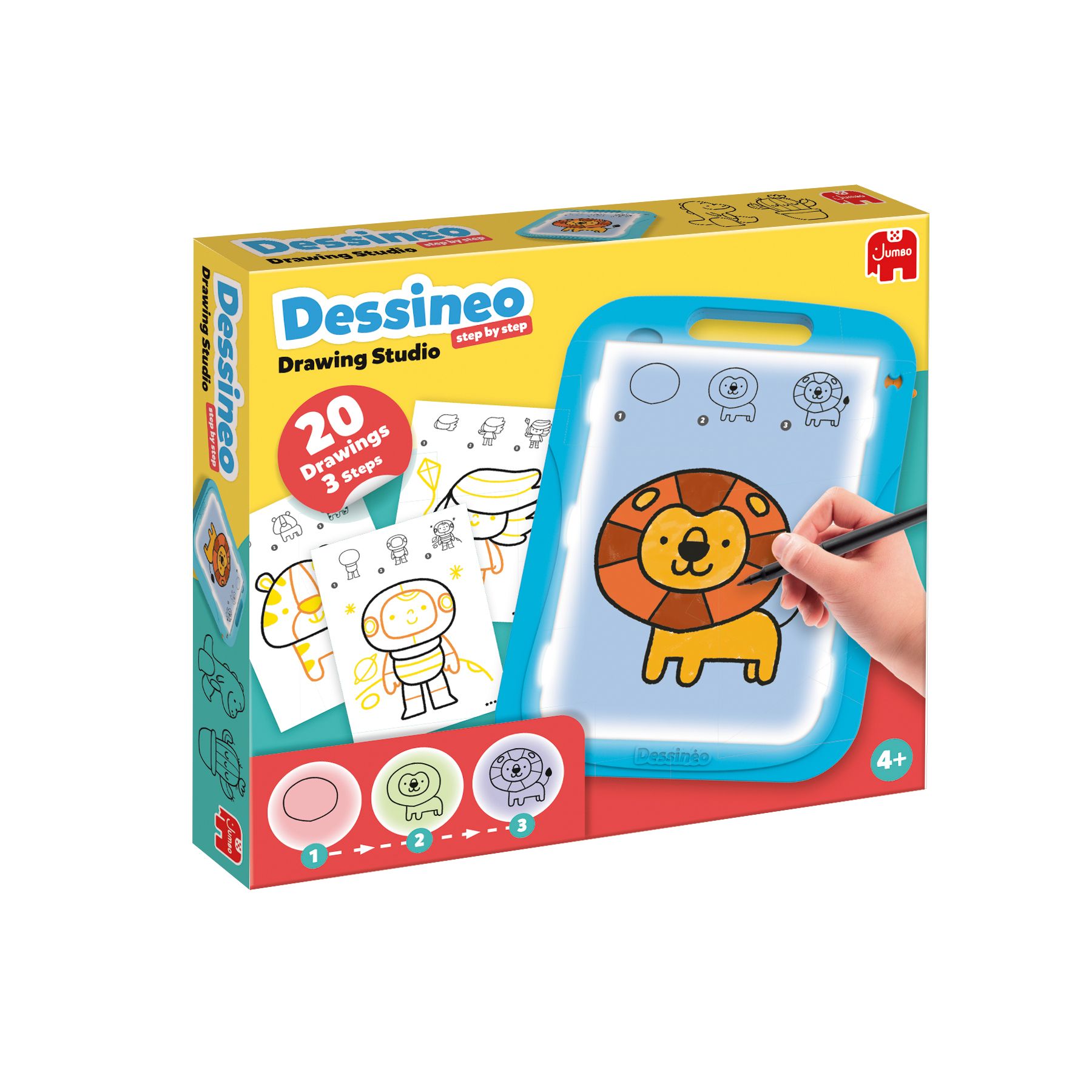 Jumbo Dessineo Compact Magnetisch Tekenbord voor Kinderen Blauw/Wit