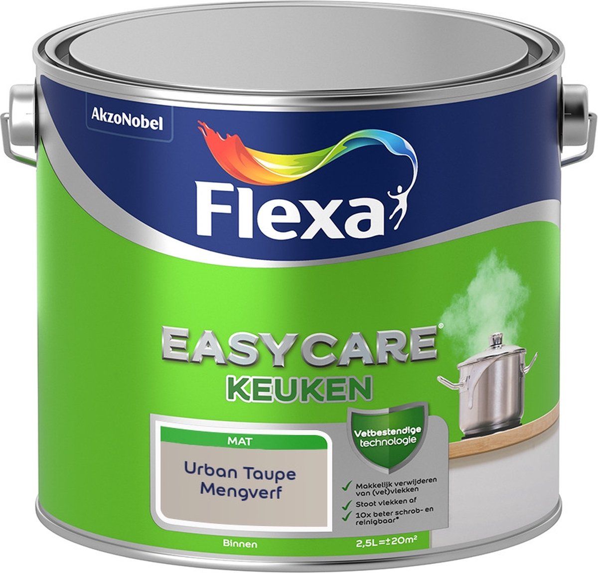 FLEXA Easycare Muurverf - Keuken - Mat - Urban Taupe - 2,5 liter