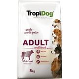 Premium Tropidog Premium droogvoer rijk aan rundvlees met rijst voor volwassen honden van kleine rassen 8 kg