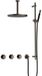 Hotbath Cobber - CB7067 - Inbouw Regendoucheset - Verouderd Ijzer - 2 Stopkranen - Thermostatisch - Plafondbuis 15 cm - Hoofddouche 300 mm - Staafhanddouche - Glijstang 900 mm - met M106 - Waterbesparend