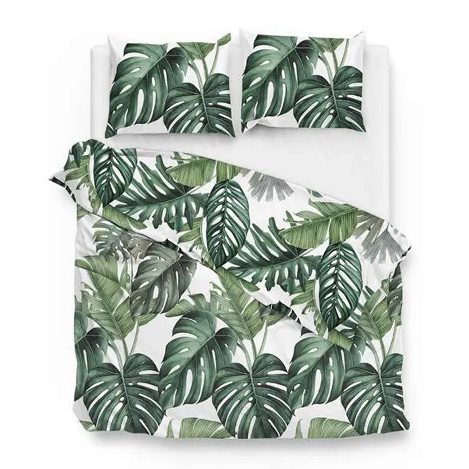 Zo!Home Duco Dekbedovertrek - Groen - Lits-Jumeaux 240x200/220 cm - Katoen
