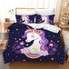 Doux Literie Licorne pour Enfants avec Housse de Couette et Taies d'Oreiller