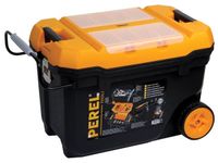 Perel Gereedschapskoffer op wielen - Zwart/Geel - 595 x 420 x 370 mm
