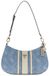GUESS Noelle II Top Zip Shoulder Bag Denim Logo Lichtblauw