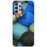 Samsung Galaxy A13 4G Blue Pebble Butterfly Siliconen hoesje